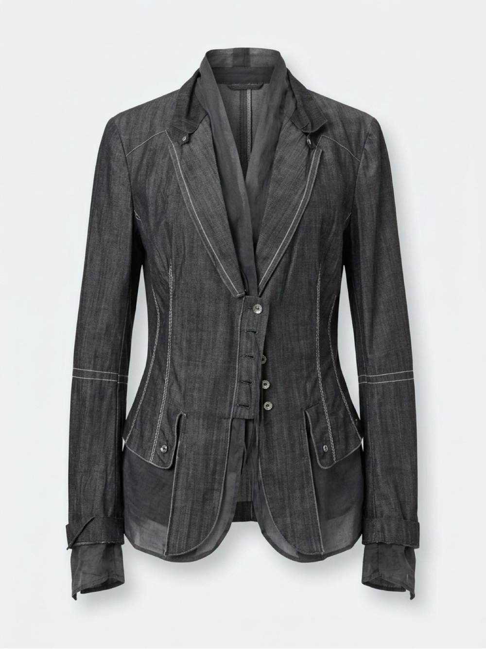 Marithe Francois Girbaud Charcoal Grey Tailored Blazer